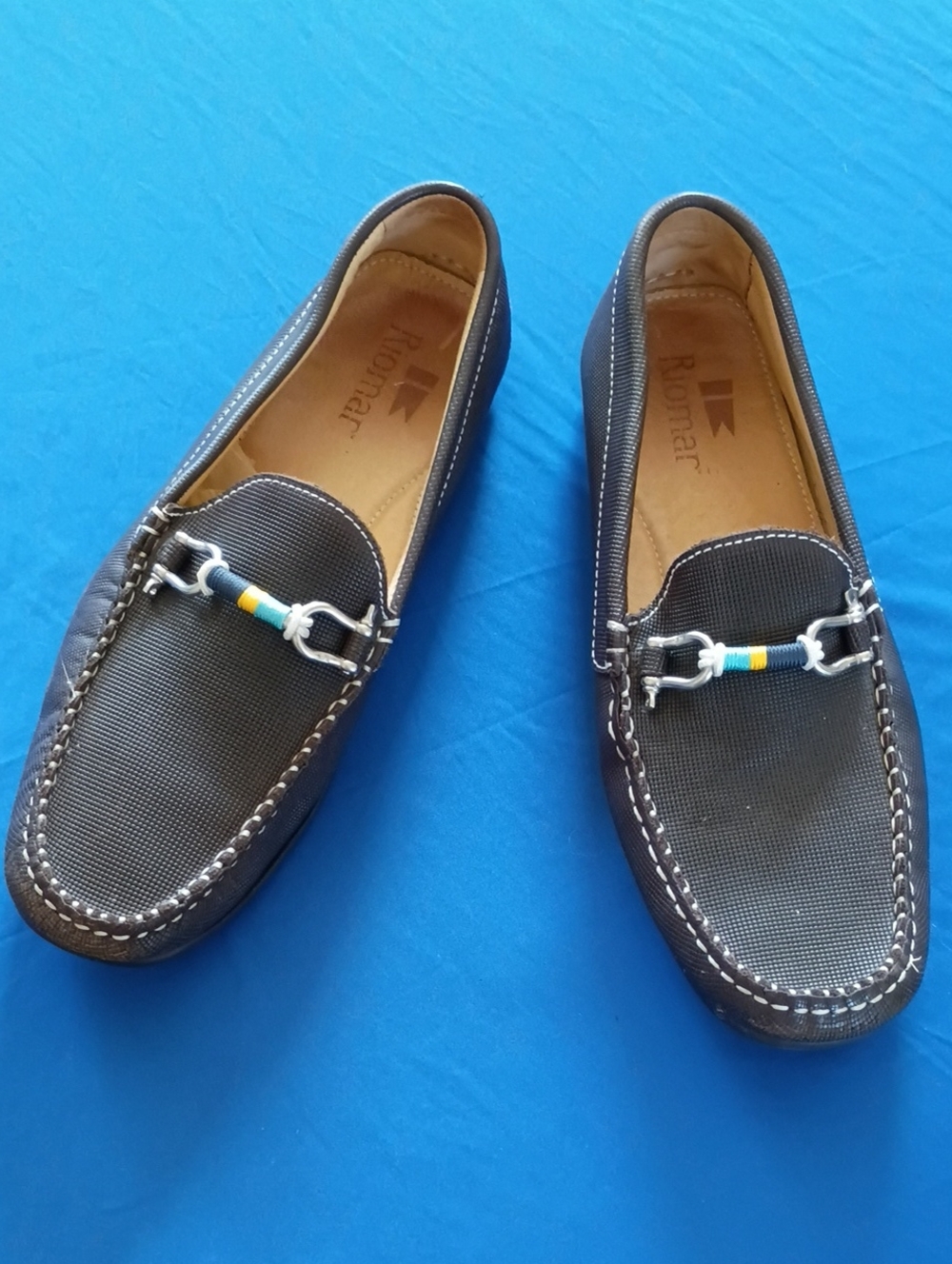 Riomar Men’s Dark Brown Slip-On Loafers with Decorative Bit